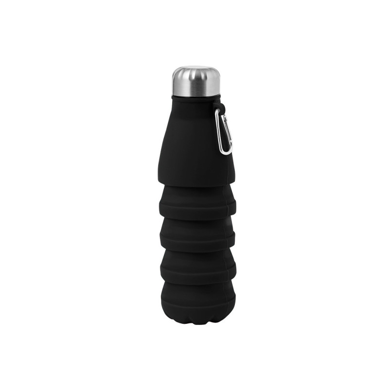Gourde pliable 550 ml – Silicone et acier inox – Sans BPA Gourde pliable 550 ml – Silicone et acier inox – Sans BPA