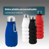 Gourde pliable 550 ml – Silicone et acier inox – Sans BPA