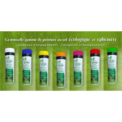 Bombe de Marquage temporaire écologique à la craie FLUO - 7 coul -30jours 500ml