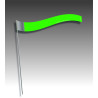 Piquet rubalise drapeau rectangle vertical