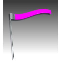 Piquet rubalise drapeau rectangle vertical