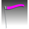 Piquet rubalise drapeau rectangle vertical