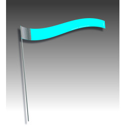 Piquet rubalise drapeau rectangle vertical