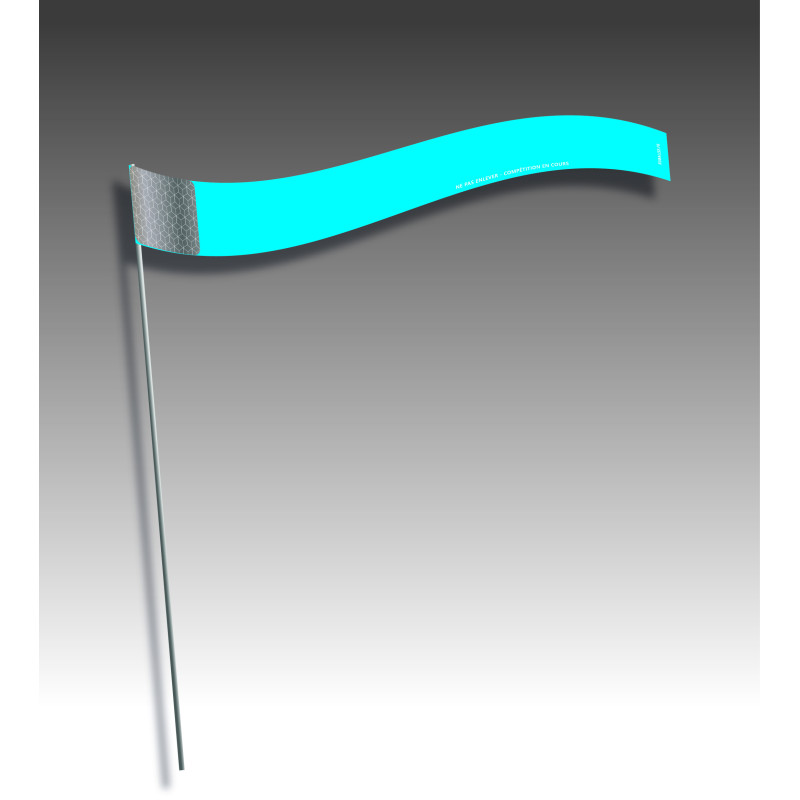 Piquet rubalise drapeau rectangle vertical