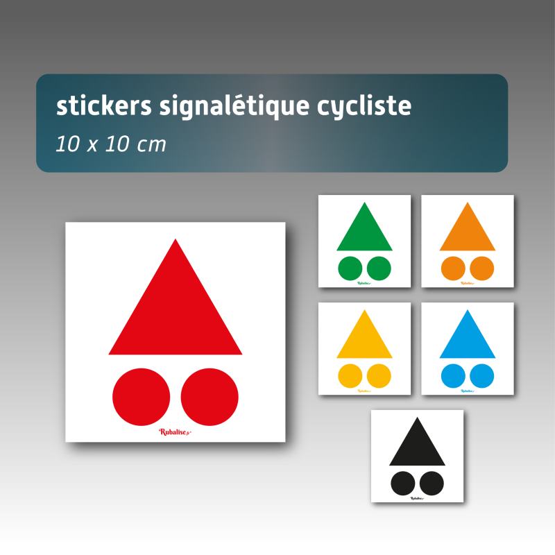 Stickers signalétique cycliste - 6 coloris disponibles