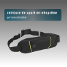 Ceinture de sport en néoprène noire avec poche et sortie casque – Marquage possible