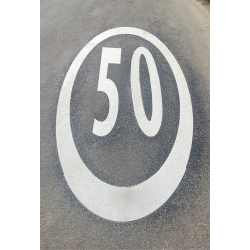 Pochoir marquage au sol routier - Zone 50