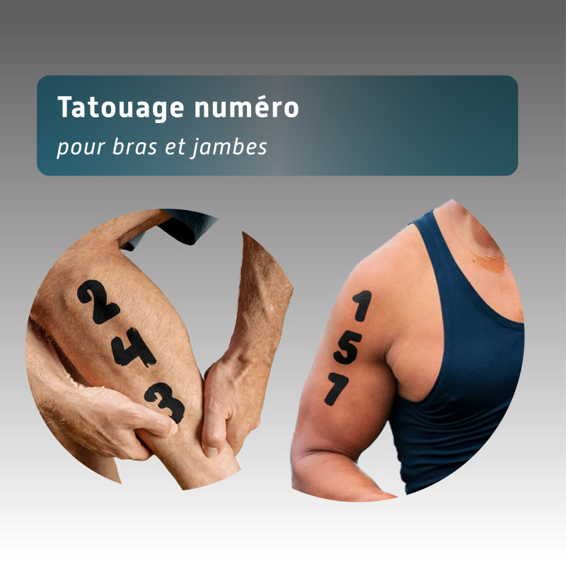 Tatouage numéro pour bras ou jambe