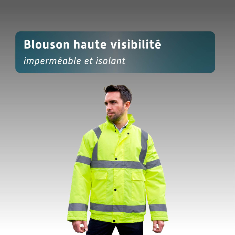 Blouson Haute Visibilité Imperméable et Isolant – Norme ISO 20471 Personnalisable