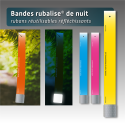 Bande rubalise spécial NUIT réutilisable - couleur unie - 5*44 cm - 8 couleurs disponibles ( lot de 100)