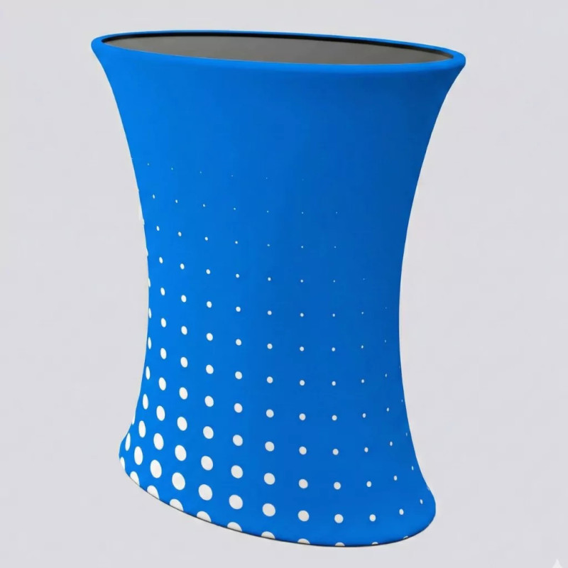 Présentoir publicitaire pliable avec plateau – Comptoir événementiel personnalisable