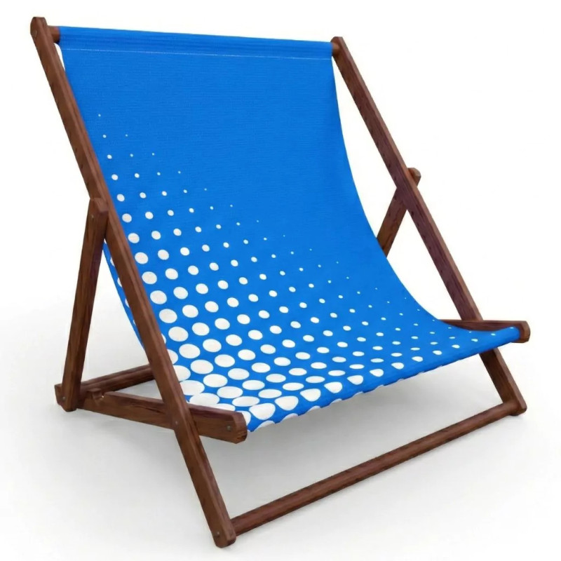 Transat promotionnel BIG XXL extra large, fauteuil géant personnalisable pour événements et salons. Structure bois, toile polyes