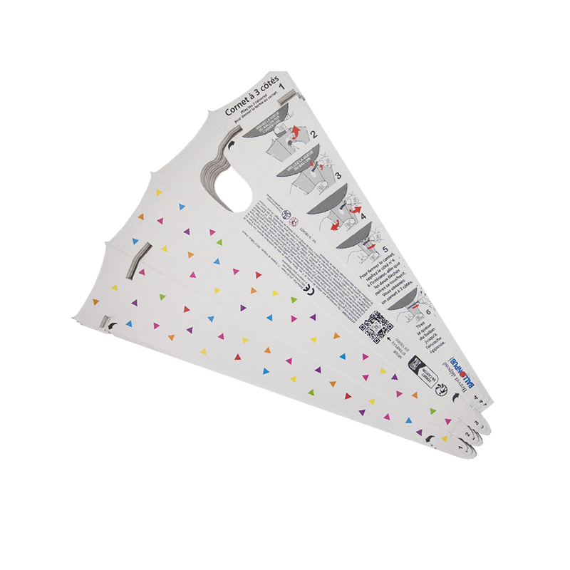Cornet à ballon en carton 40x200 mm – Support personnalisable