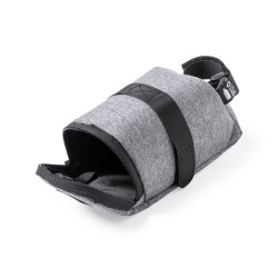 Sacoche de selle RPET 600D – Gris chiné – Rembourrée – Éco-responsable