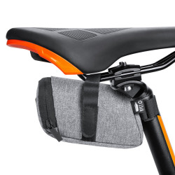 Sacoche de selle RPET 600D – Gris chiné – Rembourrée – Éco-responsable