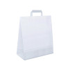 Sac papier kraft moyen 25x11x32 cm | Anses plates | Blanc ou Brun | Fabrication européenne