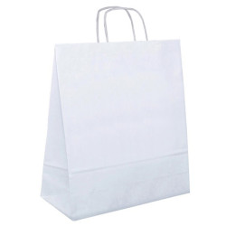 Sac en papier 450x160x480 mm | Poignée torsadée | Kraft ou Blanc