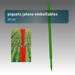 Piquet  jalon emboitable - 33 cm - lot 50 - 3 couleurs