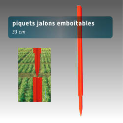 Lot 100 Piquets jalon emboitable 33cm - 3 couleurs