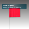 Piquet drapeau de signalisation 40 cm tige acier - lot de 100 - Rouge