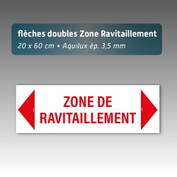 Flèche Aquilux double “Zone de ravitaillement” 20 × 60 cm - épaisseur 3,5 mm