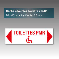 Flèche Toilette PMR Aquilux double - 20 × 60 cm - épaisseur 3,5 mm
