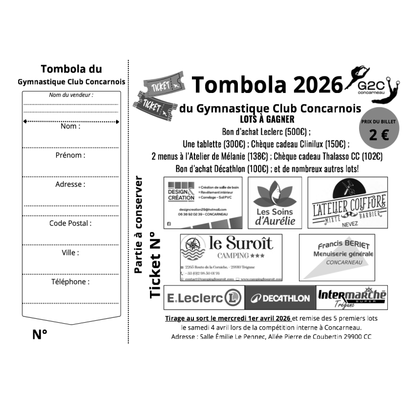 Carnet de tombola personnalisable – tickets détachables numérotés