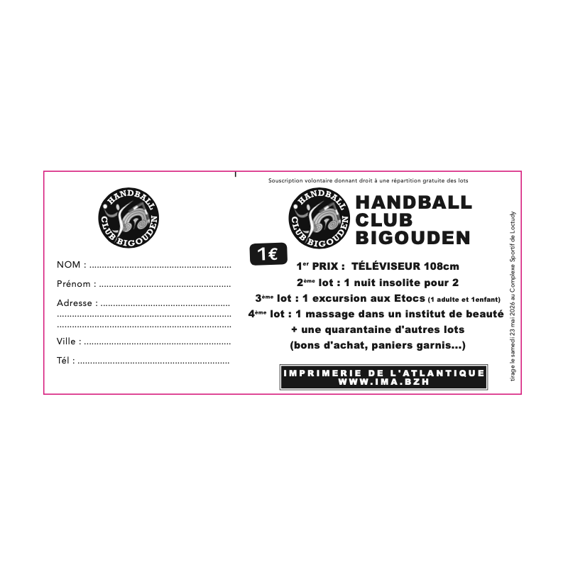 Ticket d’entrée personnalisable - carnet de tickets numérotés détachables - 210 x 100 mm