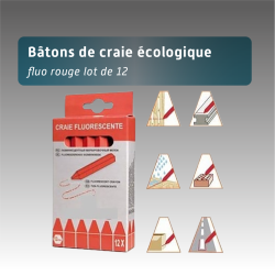 Bâton de craie écologique FLUO en différentes couleurs de marquage au sol temporaire