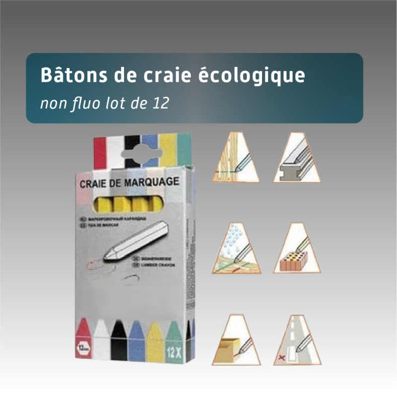 Bâton de craie écologique en différentes couleurs de marquage au sol temporaire