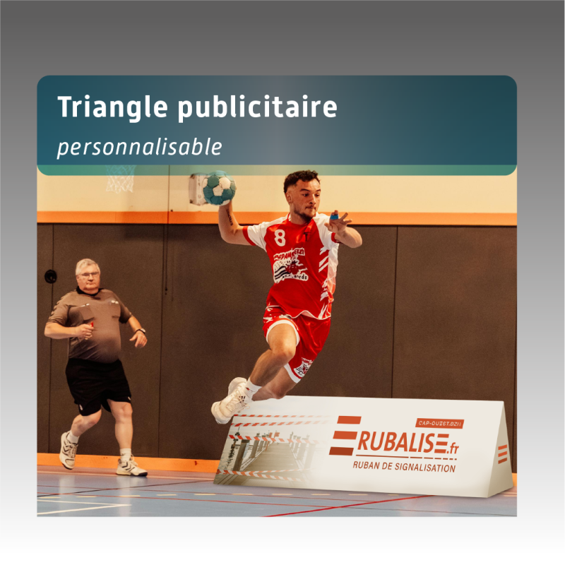 Triangle publicitaire personnalisable - Présentoir 3 faces personnalisé pour visibilité à 360°