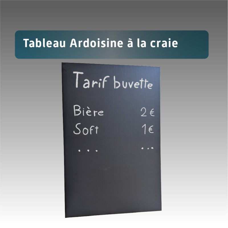 Tableau d’affichage ardoise 60 x 40 cm en Akylux léger