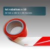 Rubalise de Chantier Plastique Rouge/Blanc 50 mm x 100 m | Balisage Sécurité