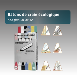 Lot de 12 Bâtons de Craie Écologique Non Fluo Biodégradable Temporaire