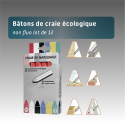 Lot de 12 Bâtons de Craie Écologique Non Fluo Biodégradable Temporaire