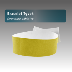 Bracelet Tyvex fermeture adhésive - 11 couleurs disponibles - personnalisable