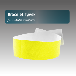 Bracelet Tyvex fermeture adhésive - 11 couleurs disponibles - personnalisable