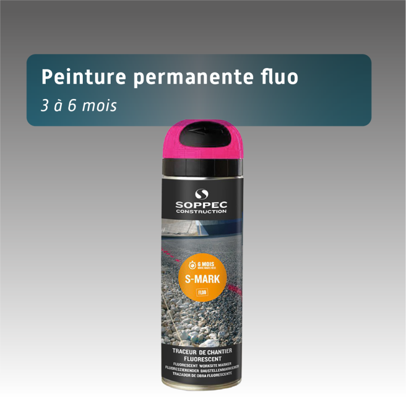Bombe de Marquage Permanente Fluo 500 ml - 3 à 6 Mois - 7 Coloris