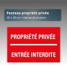 Panneau Aquilux « Propriété Privée - Entrée Interdite » 20 x 30 cm