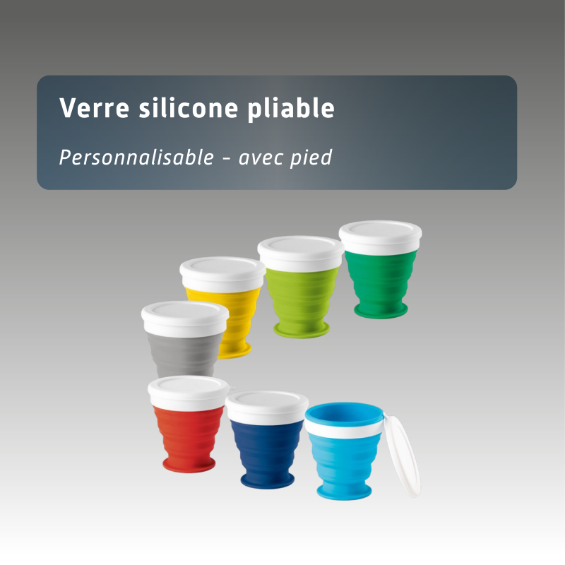 Verre en silicone pliable personnalisable avec pied