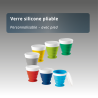 Verre en silicone pliable personnalisable avec pied