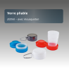 Verre pliable 200 ml, couleur blanc avec mousqueton