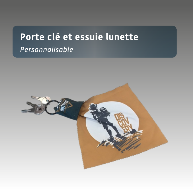 Porte clé et essuie lunette personnalisé
