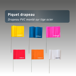 Piquets Drapeaux de Signalisation 40 cm Acier - Lot de 100 | Balisage Événements & Travaux