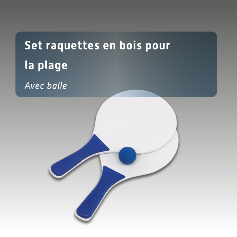 Set raquettes en bois pour la plage avec balle | Gadgets