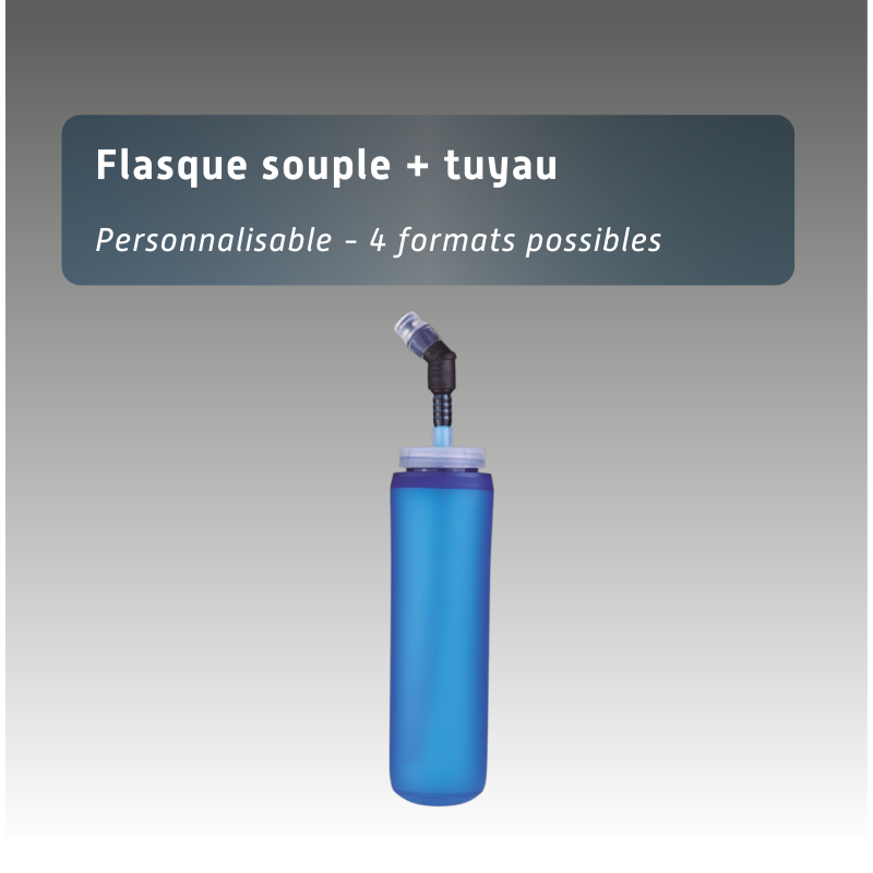Flasque souple avec tuyau graduée personnalisable 250ml écologique réutilisable personnalisable