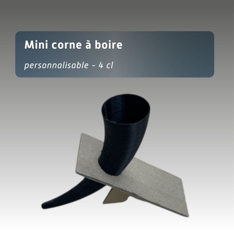 Mini corne à boire personnalisable pour boire de la bière ou autre boisson 4cl