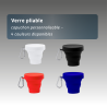 Verre pliable avec capuchon personnalisable et mousqueton