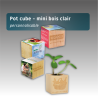 Pot cube en bois - mini bois clair