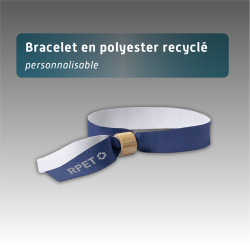 Bracelet en polyester recyclé - 4 couleurs disponibles - personnalisable